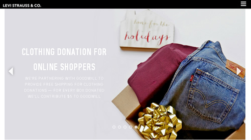 In the US, Levi Strauss & Co. has linked with Goodwill to help shoppers give unwanted clothing and footwear to the charity and also raise funds.